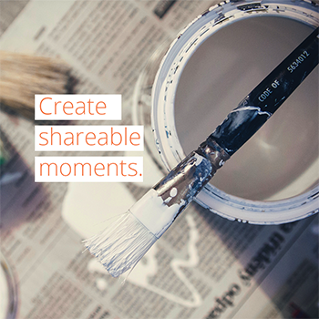 Create shareable moments to encourage home buyers to post about your community.